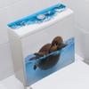 Cartoon Playing Water Duck Toilet Sticker Self-Adhesive Beautify Home Bathroom Decoration