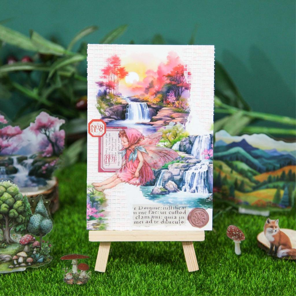 RetroStoryPET Mountain Stream Sticker Pack: Aquascaping & DIY Journal Decorations