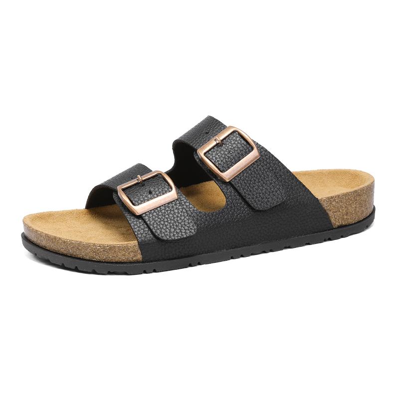 Fashion New Flat Slippers Men's Slippers Luxury Indoor Bottom Non Slip Cork Slippers Male Beach Outdoor Home Flip Flops Sandals