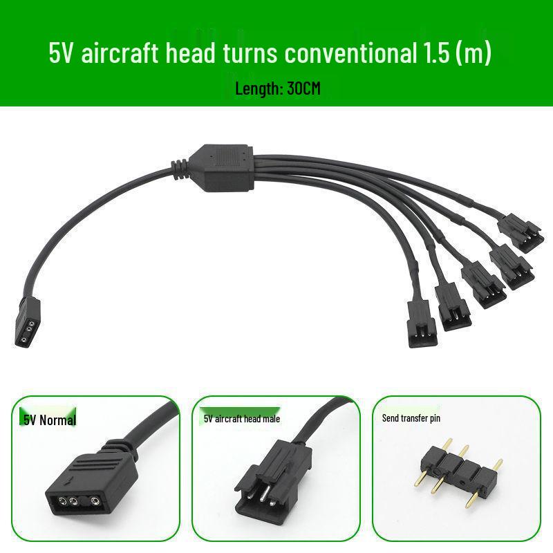 5V 3-Pin/12V 4-Pin RGB zu Flugzeug-Stecker/Buchse Adapter Verlängerungskabel