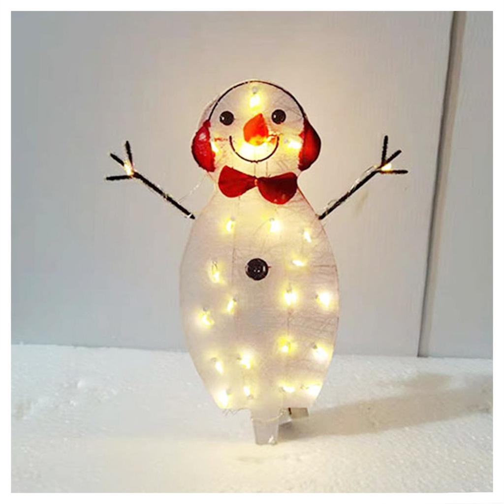 Acrylic Snowman Ornament with LED Light Cute Lovely Interesting Santa Ornament for Holiday Party Decoration