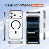 Crystal Clear Magnetic Case With Airbag Shockproof 3D Color Strip For iPhone 12 13 14 15 16 17 Pro Max Wireless Charging