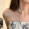 Metal Liquid Butterfly Pull Adjustable Necklace Multifunctional Design Spice Girl Wind Necklace Female
