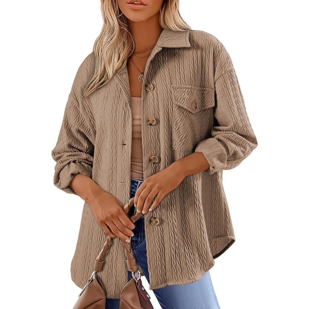 Autumn and Winter New Long Sleeved Shirt Lapel Shirt Women's Top