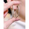 925 Silver Needle Exaggerated Diamond Geometric Diamond Ear Ring Fashion Beautiful Circle Large Earrings Eardrop Earring Stud Earrings for Women