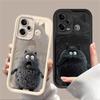 Funny Black Plush Cat Cute Phone Case For Redmi Note 13 12 Pro Plus 5G 13 12 Pro 4G 5G 11 10 Pro 12S 5G 11S 10S Redmi 13C 12 5G