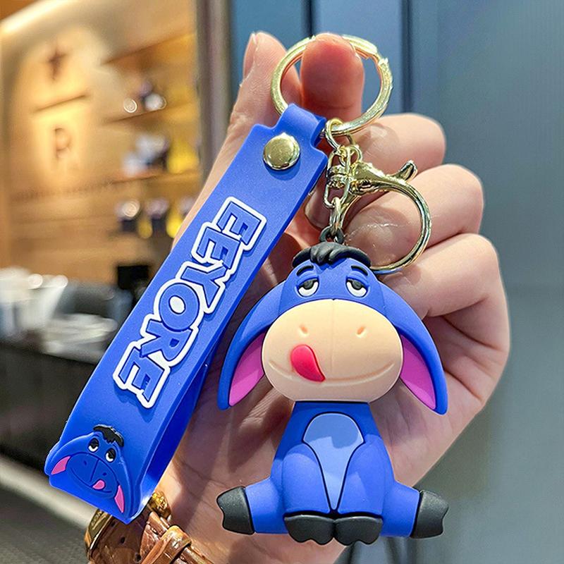 Kawaii Winnie The Pooh Keychain Cute Cartoon Pooh Bear Tigger Car Keychain Backpack Keyring Ornament Pendant Gifts (As shown-27699)-