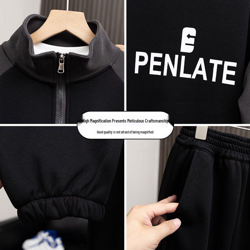 Boys' Autumn 2025 Fashionable Sporty Sweatshirt Set