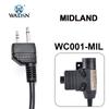 WADSN Military Tactical U94 PTT 7.0 Plug Headset Adapter For COMTAC Earmor Baofeng Kenwood Walkie Talkie Radio Motorola Midland