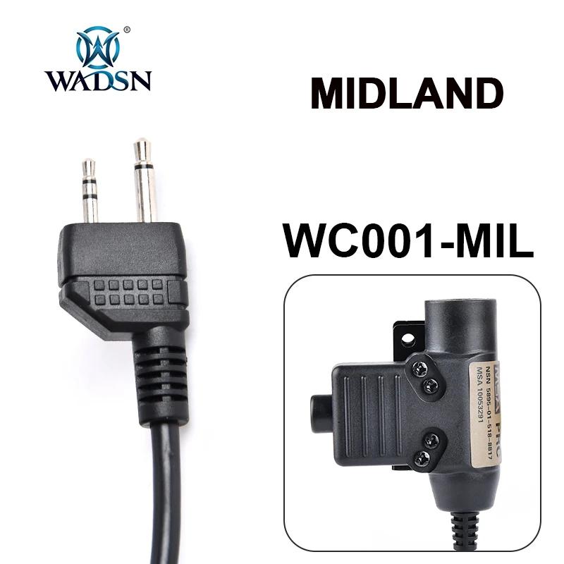 WADSN Military Tactical U94 PTT 7.0 Plug Headset Adapter For COMTAC Earmor Baofeng Kenwood Walkie Talkie Radio Motorola Midland