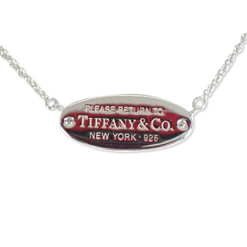 

[Б/у] TIFFANY/Tiffany 925 Вернуться к бриллиантовому овальному кулону/ожерелью/g426-39