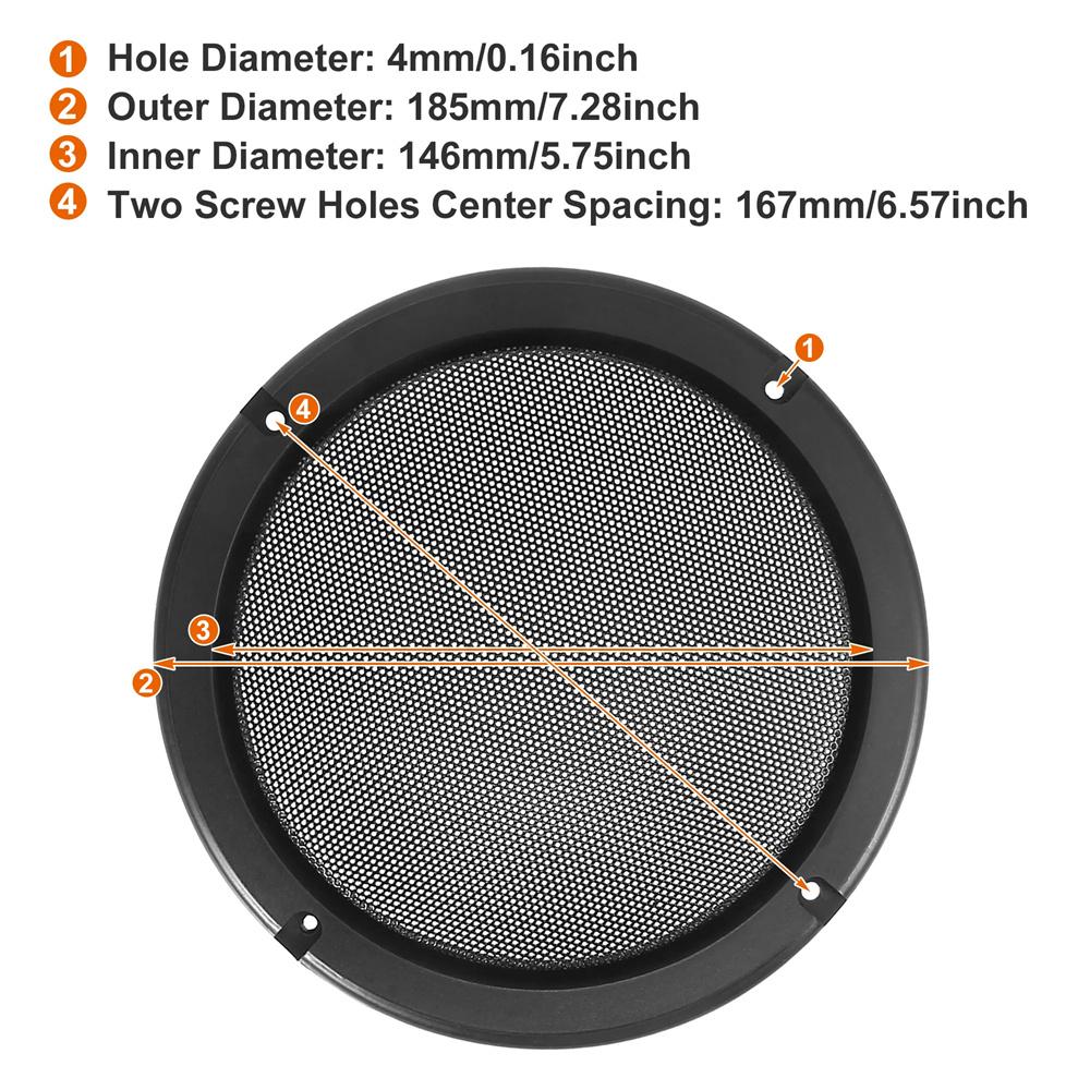 4pcs 6.5Inch Universal Car Speaker Grills Cover Mesh Guard Protective Case Black