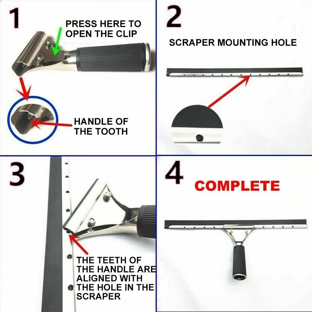 Professional Household Applicator Window Squeegee Rubber Wiper Glass Cleaner Cleaning Brush