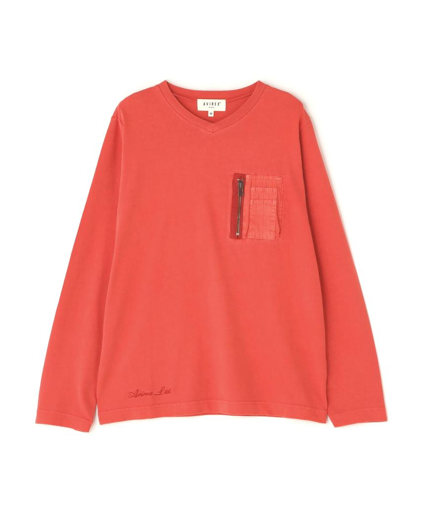 AVIREX L/S FADE WASH MA-1 POCKET Women's S 100 Red 783-4230605