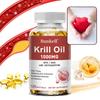 Bunkell Krill Oil Softgels, 1000mg, EPA DHA, Phospholipids + Astaxanthin, Antioxidant, 120 Caps