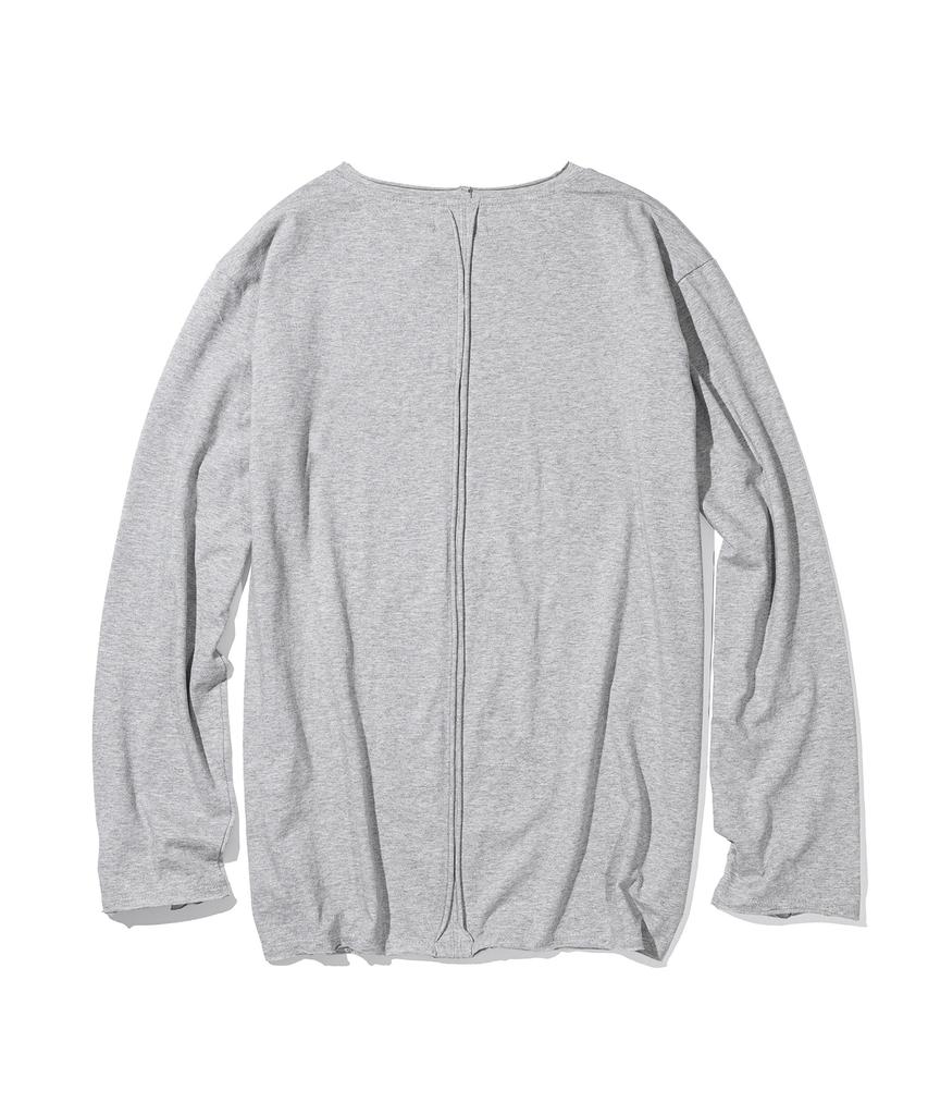 MASSNOUN Slub Cut Divide Long Sleeve Msils001-Gy