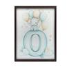 Plakat Słonik Na Chmurze Z Literą O Plakat Słonik Na Chmurze Z Literą O, 50X70 Cm, Rama Aluminiowa Złota, Papier Matowy 230 Gsm
