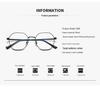 Unisex Octagonal Metal Frame Glasses with Anti-Blue Light and Myopia Prescription.