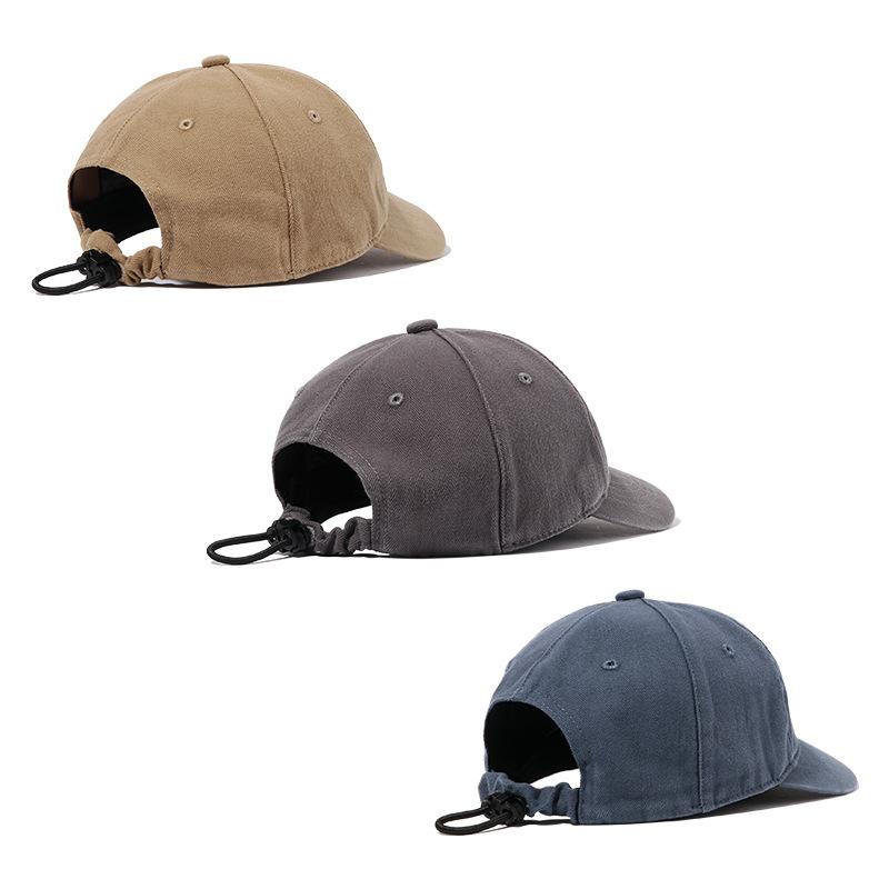 

Short edge drawstring buttons, male and female couples can wear street tide brands, daily leisure baseball caps, retro one size fits all синій