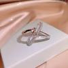 Temperament Zircon Index Finger Ring Versatile Hipster Jewelry Women'S Multi-Layer Cross Micro-Inlaid Ring