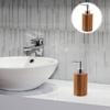 Beaupretty Wooden Soap Dispenser: Pump Lotion Dispenser Bamboo Shampoo Bottles Refillable Cosmetic Shower Gel Container for Countertop Kitchen