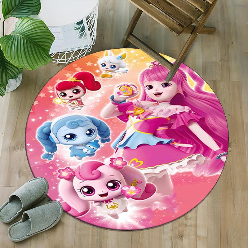 1pc Catch Teenieping Magic Sweethear (3) Print Round Carpet Chair Round Carpet Suitable for Bedroom Living Room Home Decorative Carpet