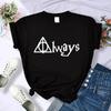 Classic Movie Lines Street Print Women T-Shirt Summer Casual T Shirts Street Hip Hop Short Sleeve Personality Breathable T Shirt