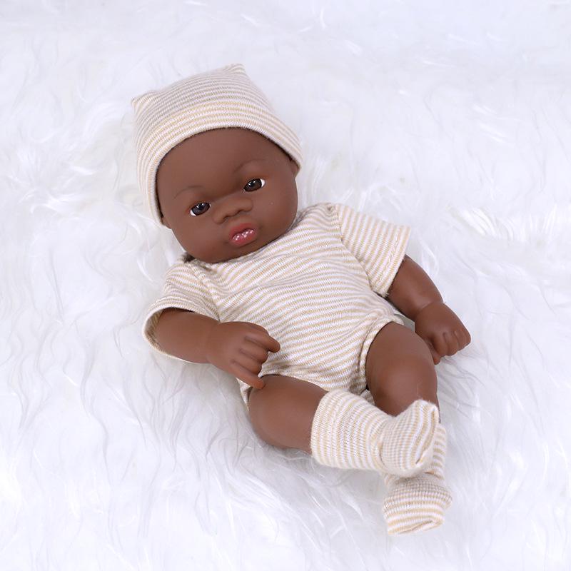 7-Inch Mini African American Baby Doll - Black Soft Vinyl Children's Toy