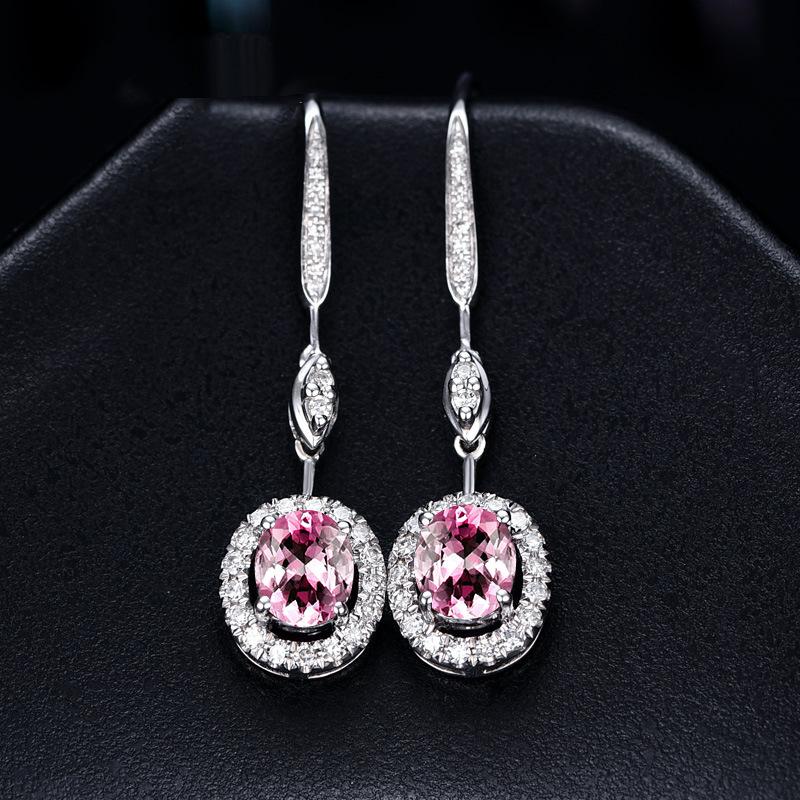 BELLA BOX Ny mote temperament mørkeblå imitert safirfarge skatt Lange øredobber til morsdagsgave