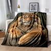 Ultra-Soft Tiger Print Flannel Throw Blanket - Versatile, Warm & Cozy for Couch, Bed, Office, Camping | All-Season Gift Idea