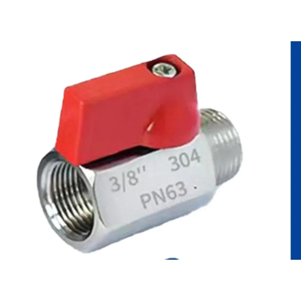 Red Handle 1/8 1/4 3/8 1/2 BSP Female Male 304 Stainless Steel Sanitary Mini Ball Valve Homebrew Food Grade