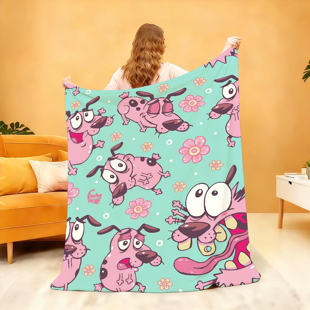 Kawaii Cartone Animato C CORAGGIO T Il C Codardo D Cani Coperta Per Morbida Coperta da Lanciare per Picnic Letto Divano Casa Camera da Letto Calda Confortevole