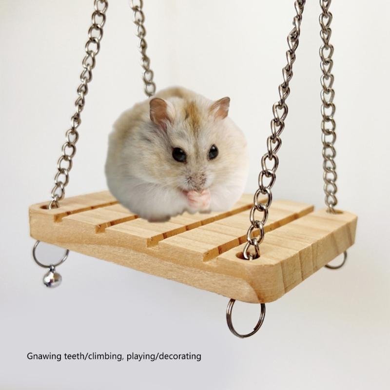 Interactively Cage Hanging Swing Toy for Small Pet Featuring Durably Hook for Hamster Birds and Active Small Animal