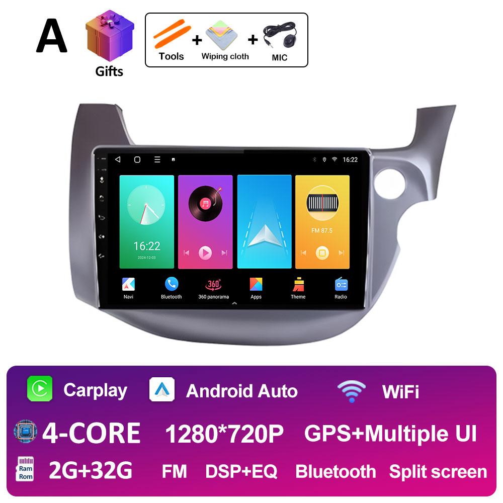 Android 14 DSP Stereo For HONDA FIT JAZZ 2007 2008 2009 2010 2011 - 2013 Right Hand Drive Wireless Carplay Cooling Fan Head Unit