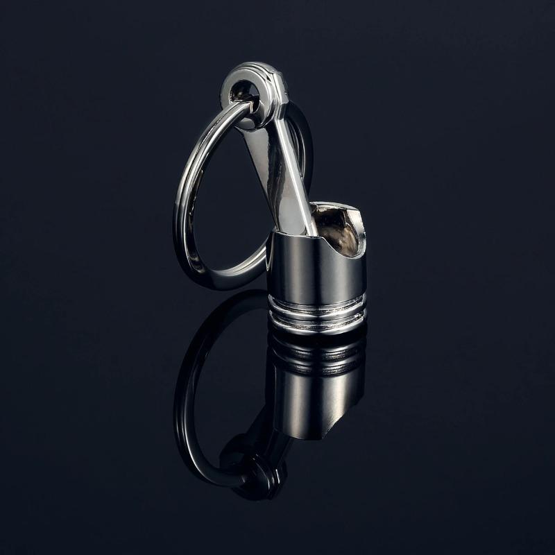 Engine Silvery Metal Piston Car Keychain Keyfob Fob Key Chain Ring Keyring Gifts