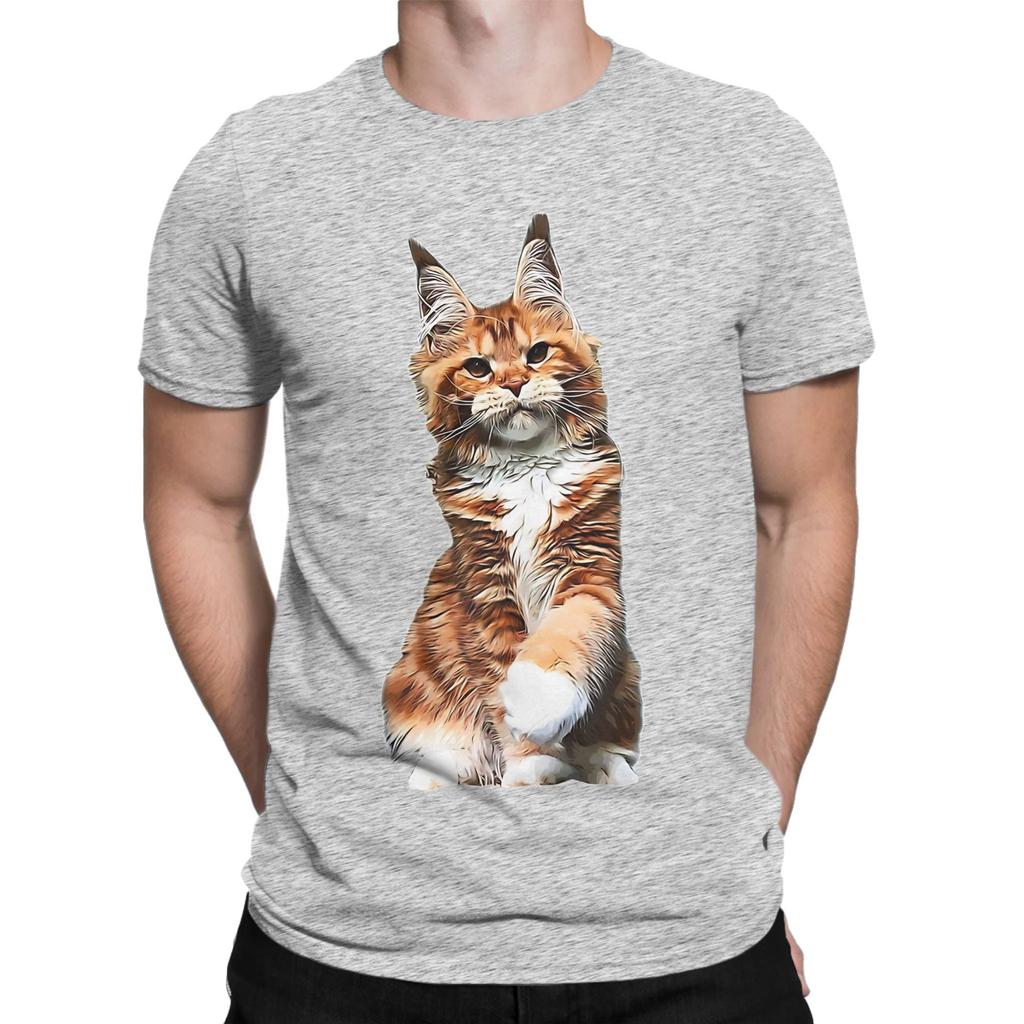 Maine Coon Orange Novelty 100 Cotton TShirt Maine Coon Tops Tees For Unisex