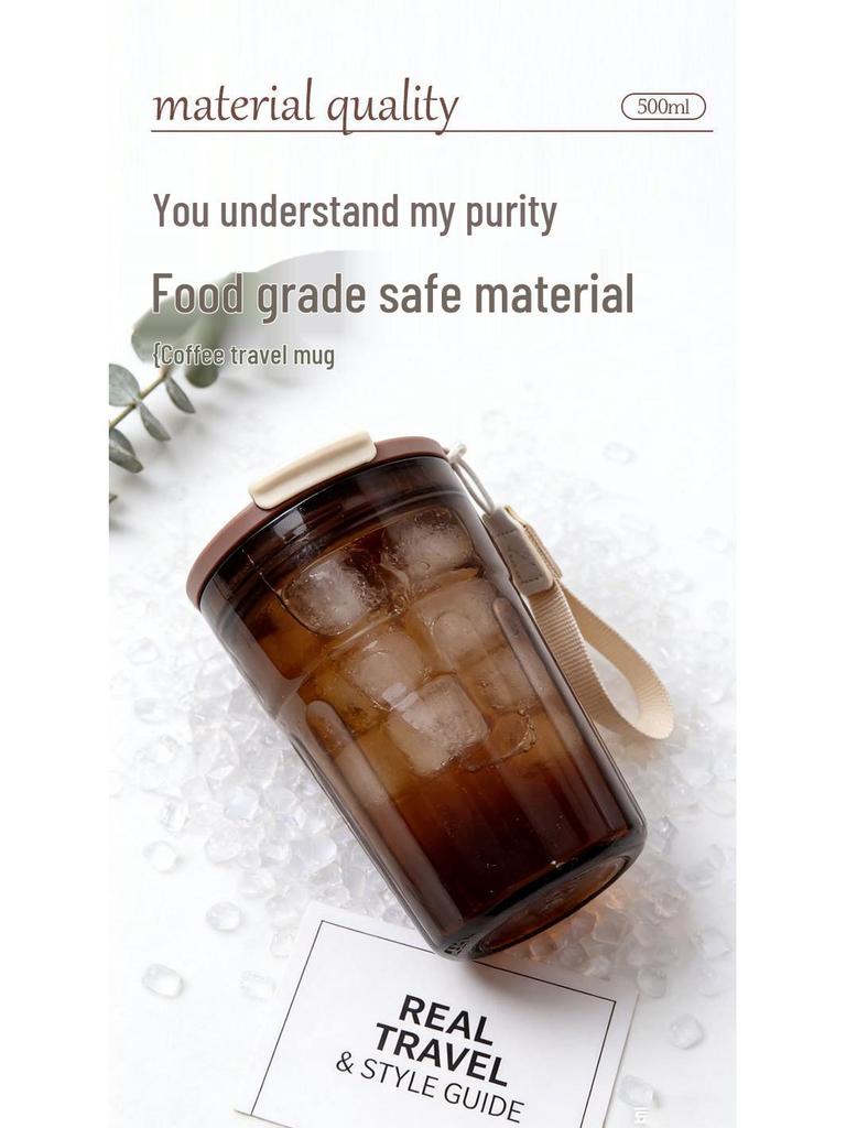 Tragbarer, isolierter Reise-Kaffeebecher mit Strohhalm - Leicht, Lebensmittelechter Kunststoff, Perfekt für den Außenbereich.