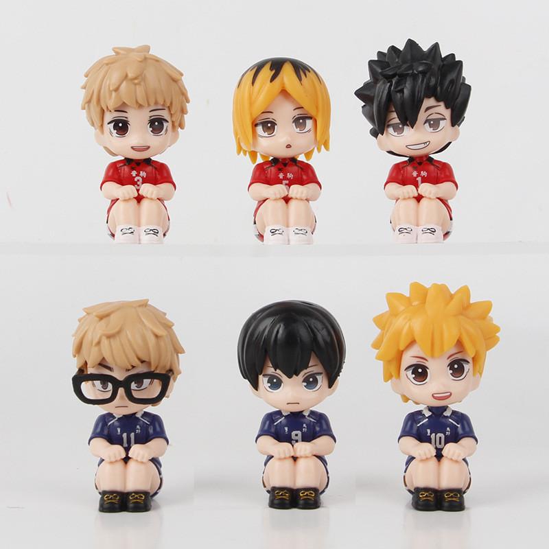 6pcs Haikyuu Hinata Shoyo Action Figure Anime Model Toy Doll Display Collectible