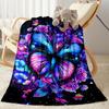 1pc Colorful Butterflies Flowers Blanket Soft and Warm for Sofa Office Camping Travel Livingroom Great Gift for Friends and Family Comfortable