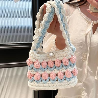 Ručně vyráběná DIY Tulipánová víla Crossbody taška – Dámská roztomilá květinová styl