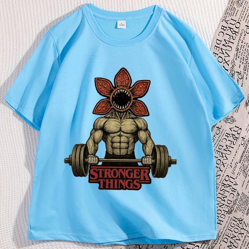 

Demogorgon Weightlifting Stronger Things T Shirt Men Funny Gym and Fitness Training Tshirt Casual Round Neck Cotton Clothing 4XL