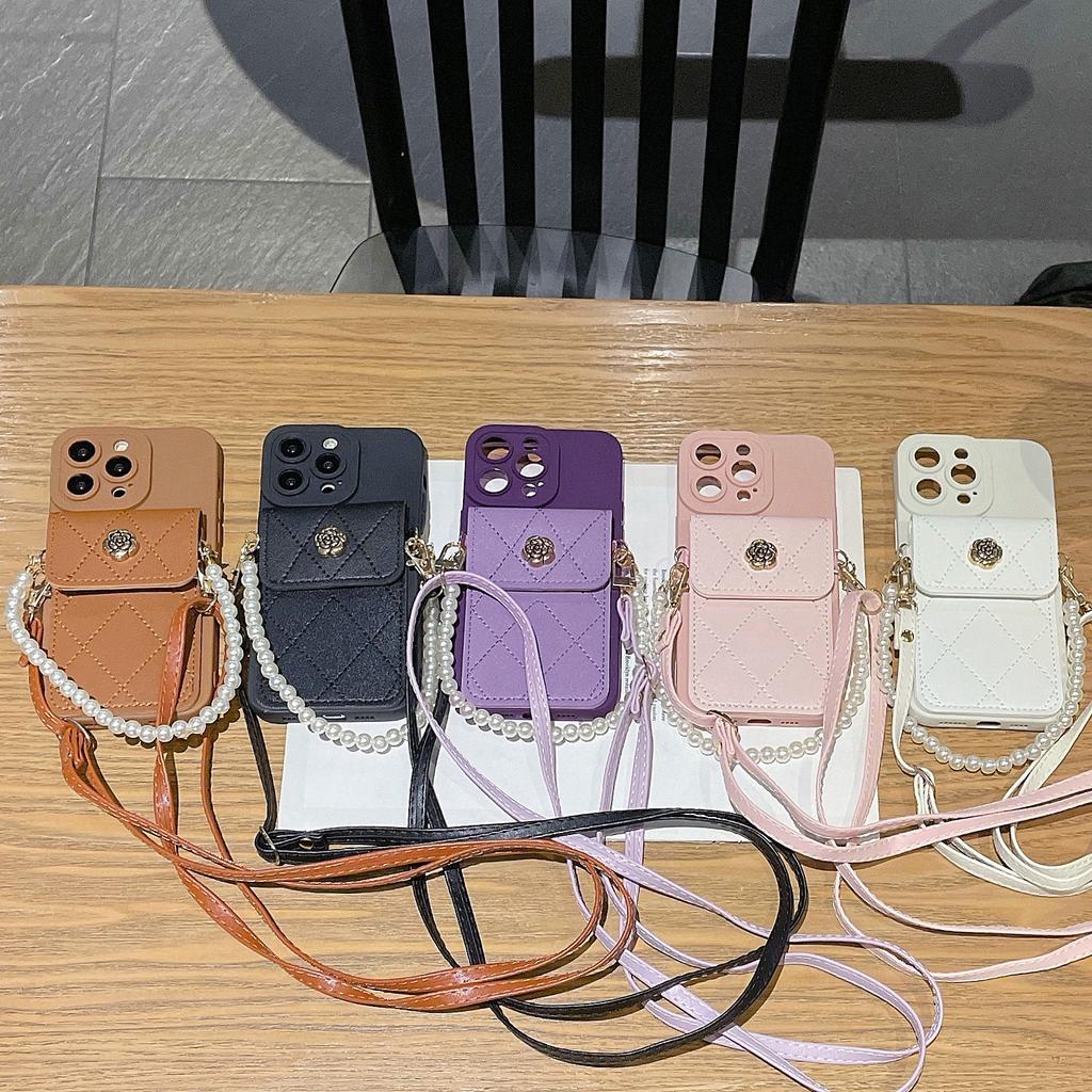 Crossbody Lanyard Hülle mit Kunstperlenarmband für iPhone 15 14 13 12 11 Pro Max X XS XR 7 8 Plus SE Kartenhalter Abdeckung
