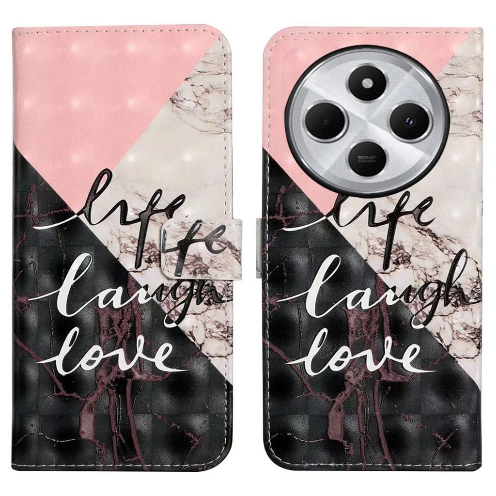 For Xiaomi Poco C75 4G/Redmi 14R 5G/14C 4G Case 3D Creative Pattern PU Leather Stand Phone Cover