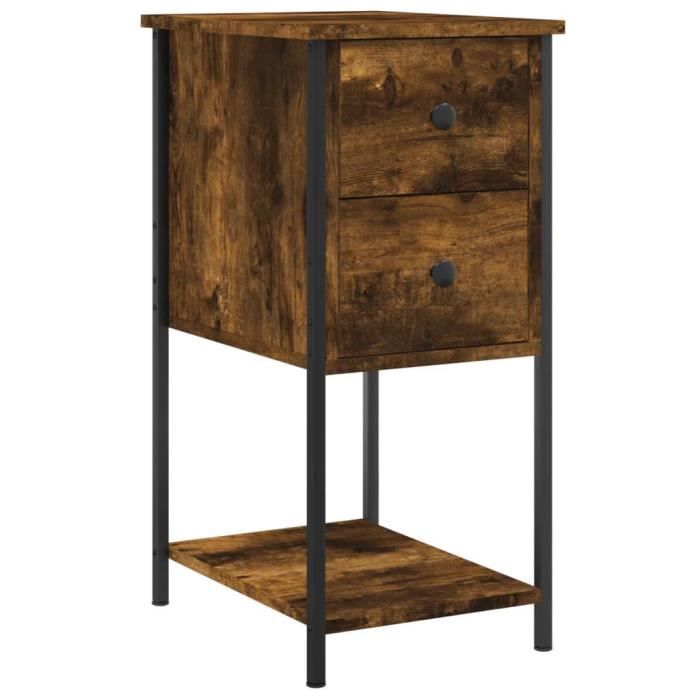 VidaXL Bedside Tables 2 Pcs Smoked Oak 32x42x70 Cm Engineered Wood 826098