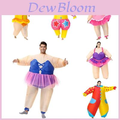 Disfraz Inflable de Payaso Bailarina Para Fiestas de Halloween En Colores Rosa y Morado