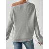 Svetr s odhalenými rameny Dámský Nové Ležérní Oblečení Dlouhý Rukáv Lodičkový Výstřih Podzim Zima Základní Volné Oversize Svetry