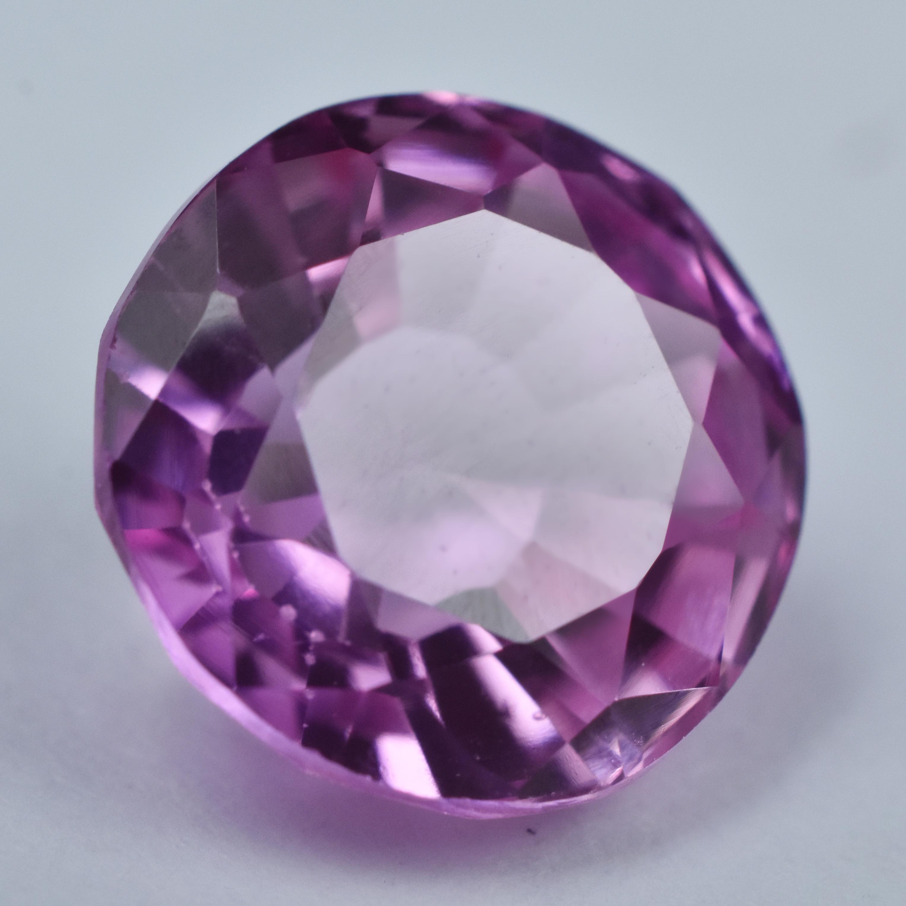 

CERTIFIED Natural Round 4.45 Ct Ceylon Pink Sapphire Pendant Size Loose Gemstone SU-827 9.4 mm approx рожевий