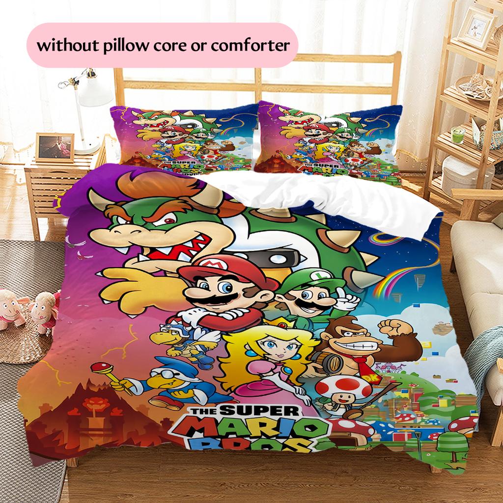 Super Mario Classic Poster Duvet Cover & Pillowcases, Mario Fan Bedroom Bedding, Perfect Gift.chl