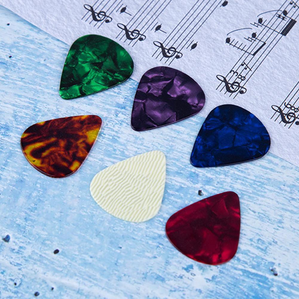 10Pcs Guitar Picks & Guitar Pick Holder Set For Acoustic Guitar Electric Guitar Bass Ukulele Stick-on Holder (Random Color)