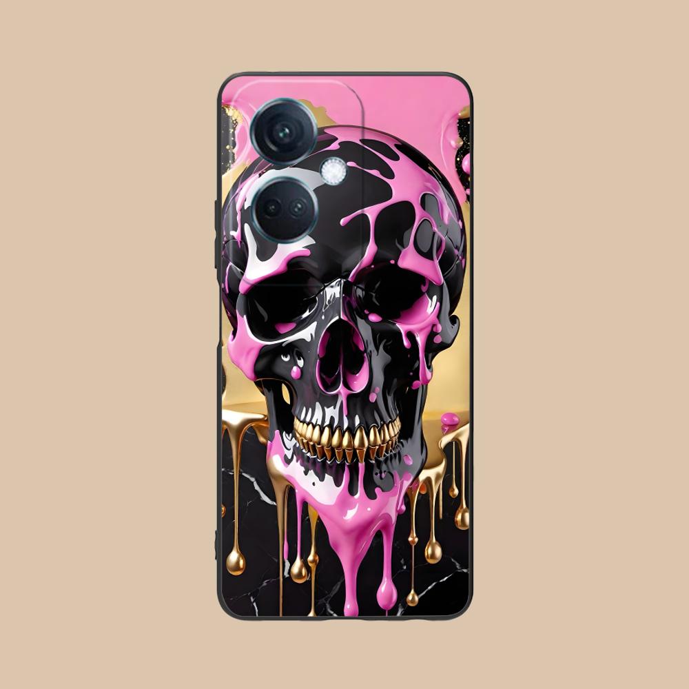 

Silver Skull Matte TPU Mobile Phone Case for OPPO Reno 14 13 12 11 10 9 8 7 6 5 F T Pro 5G Colorful Printing Cover OPPO Reno5 5G